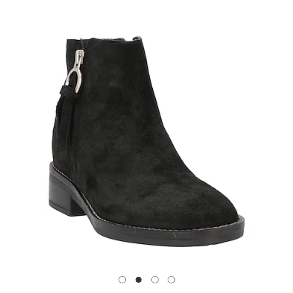 Geox black suede ankle boots one inch heel size 37 - Picture 2 of 5